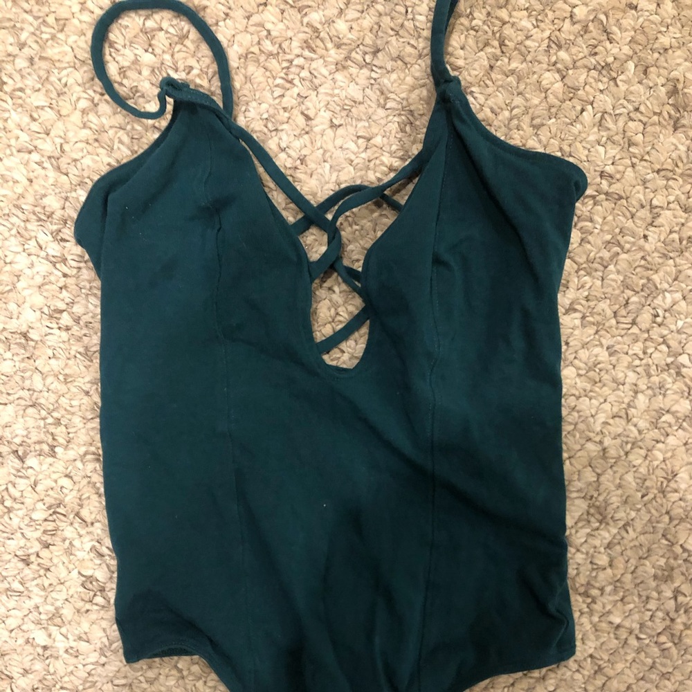 Express backless bodysuit (green) size small